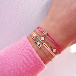 Satijnen armband Diamondbar wit