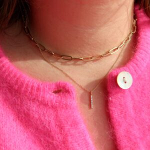 Ketting Diamondbar wit