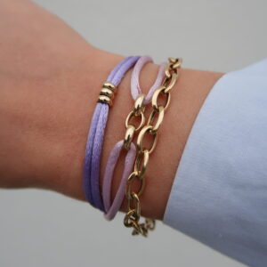 Satijnen armband schakel rond