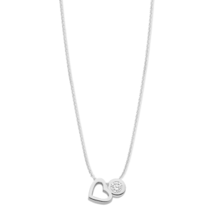 Ketting zilver met 2 bedels