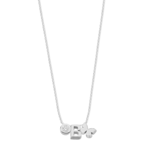 Ketting zilver met 3 bedels