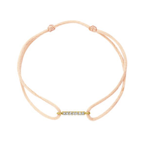 Satijnen armband Diamondbar wit