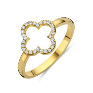 Ring Leaf Pavé