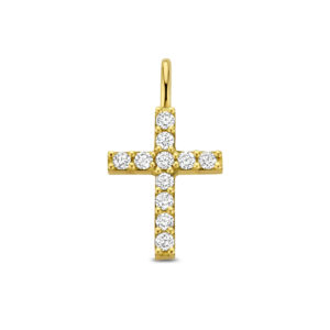 Cross Pavé tag wit