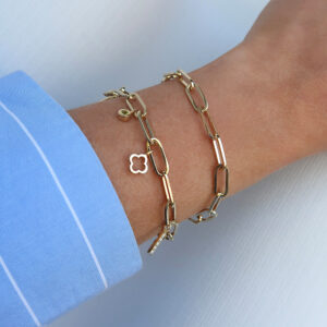 Armband Paperclip met bedels