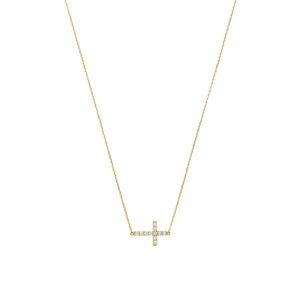 Ketting Cross Pavé wit