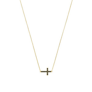 Ketting Cross Pavé zwart