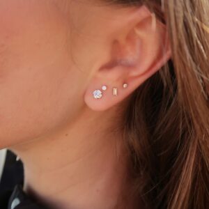 Oorknoppen Baguette zirkonia