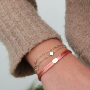Satijnen armband Graveerblokje
