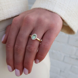 Ring Halo groene Toermalijn