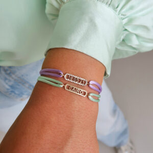 Satijnen armband Bend Pavé