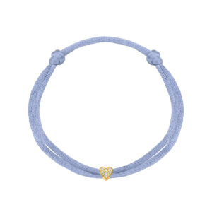 Satijnen armband Hart Pavé