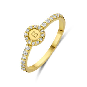Ring Initiaal Halo Pavé