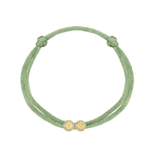 Satijnen armband Initiaal Halo bedel 2