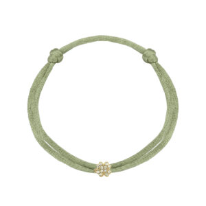 Satijnen armband Klaver Pavé