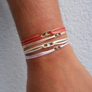 Satijnen armband Paperclip 003