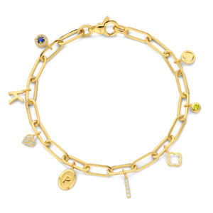 Armband Paperclip met bedels