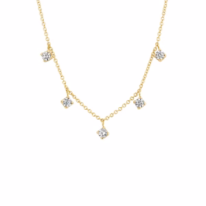Ketting 5 zirkonia’s