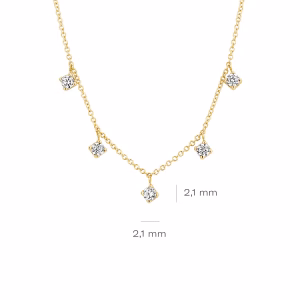 Ketting 5 zirkonia’s